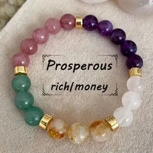 Natural Stone Prosperity Stretch Bracelet.
